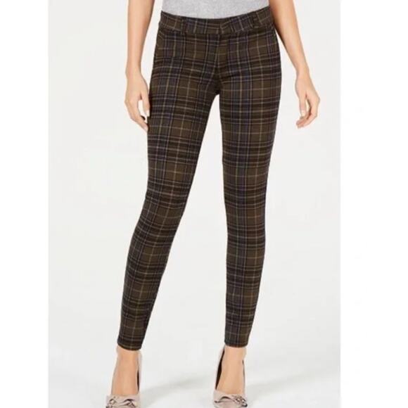 Kut from the‎ Kloth Mia Ankle Skinny Brown Plaid - Picture 1 of 8
